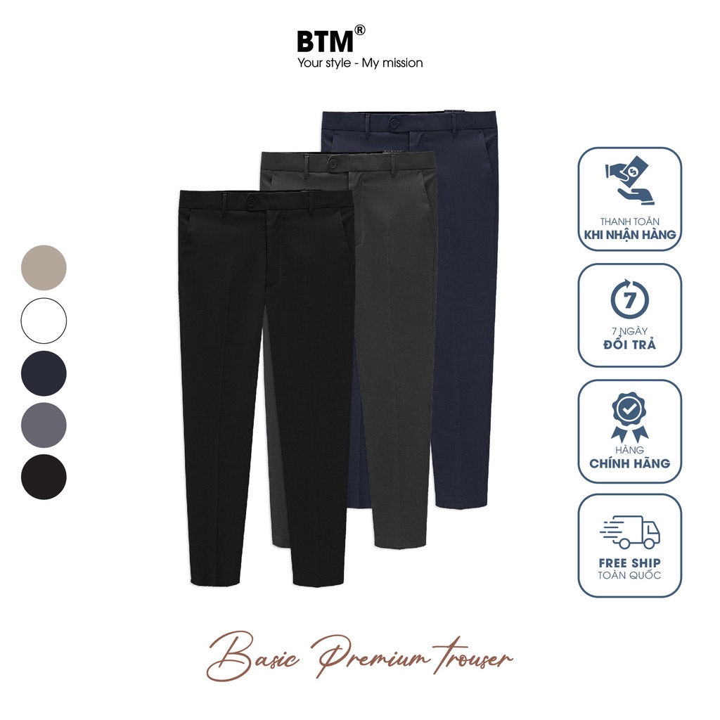 Quần âu basic trouser co dãn chống nhăn -  166.69 - BTM Studios