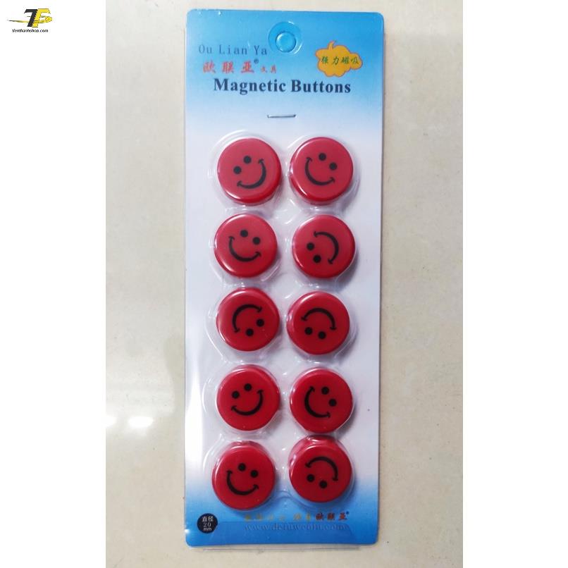 Nam châm mặt cười đường kính 20mm vỉ 10 viên