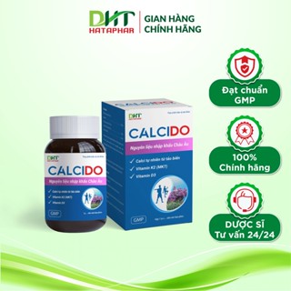 Viên Uống CALCIDO DHT HATAPHAR bổ sung canxi xương răng chắc khỏe, hạn chế bị loãng xương - Hộp 3 vỉ x 10v/Lọ  60v