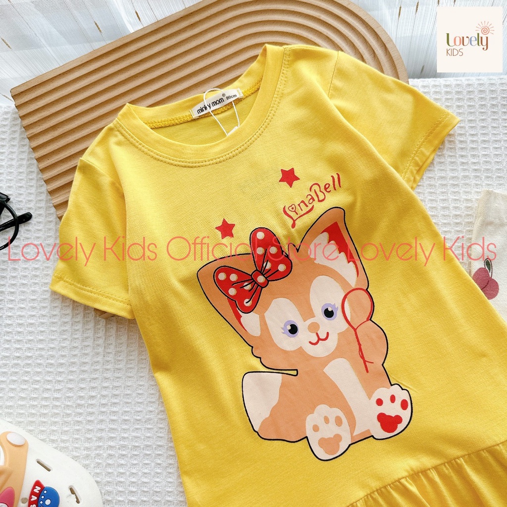Váy Đầm Cho Bé Gái Minky Mom Chính Hãng Vải Thun Lạnh 10-26kg  Váy Cho Bé Gái Mặc Mùa Hè Tay Ngắn ĐẦM CỘC TAY