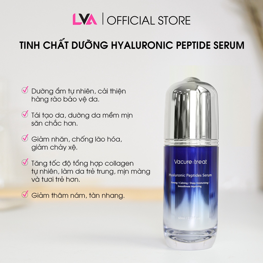 Tinh chất dưỡng tái tạo da & siêu cấp ẩm Vacure:treat Hyaluronic Peptide Serum 60ml