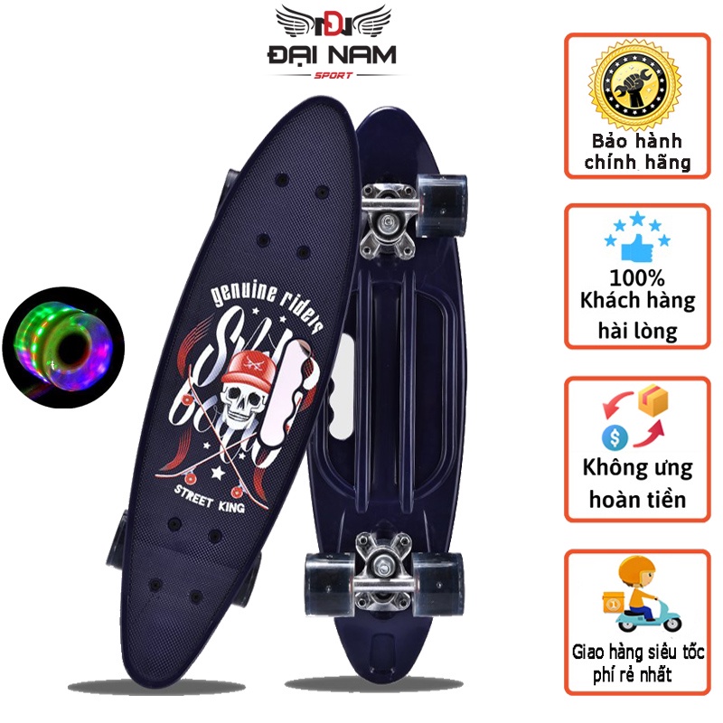 Ván Trượt Skatebroad Penny 60cm Có Tay Cầm Bánh Xe Có Đèn LED Phát Sáng Trẻ Em Và Người Lớn