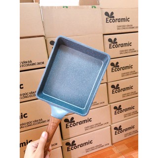 Chảo vuông đáy từ Hàn Quốc ECORAMIC size 15x18 dùng cho các loiaj bếp