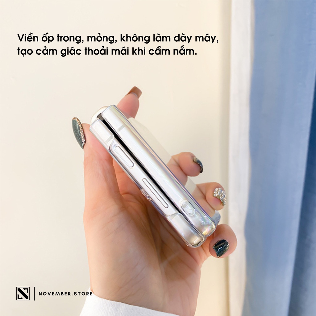 Ốp lưng cho Samsung Z Flip 4 / ZFlip4 / Z Flip4 / Z Flip 3 / ZFlip3 / Z Flip3 màu Gradient cầu vồng ánh tím