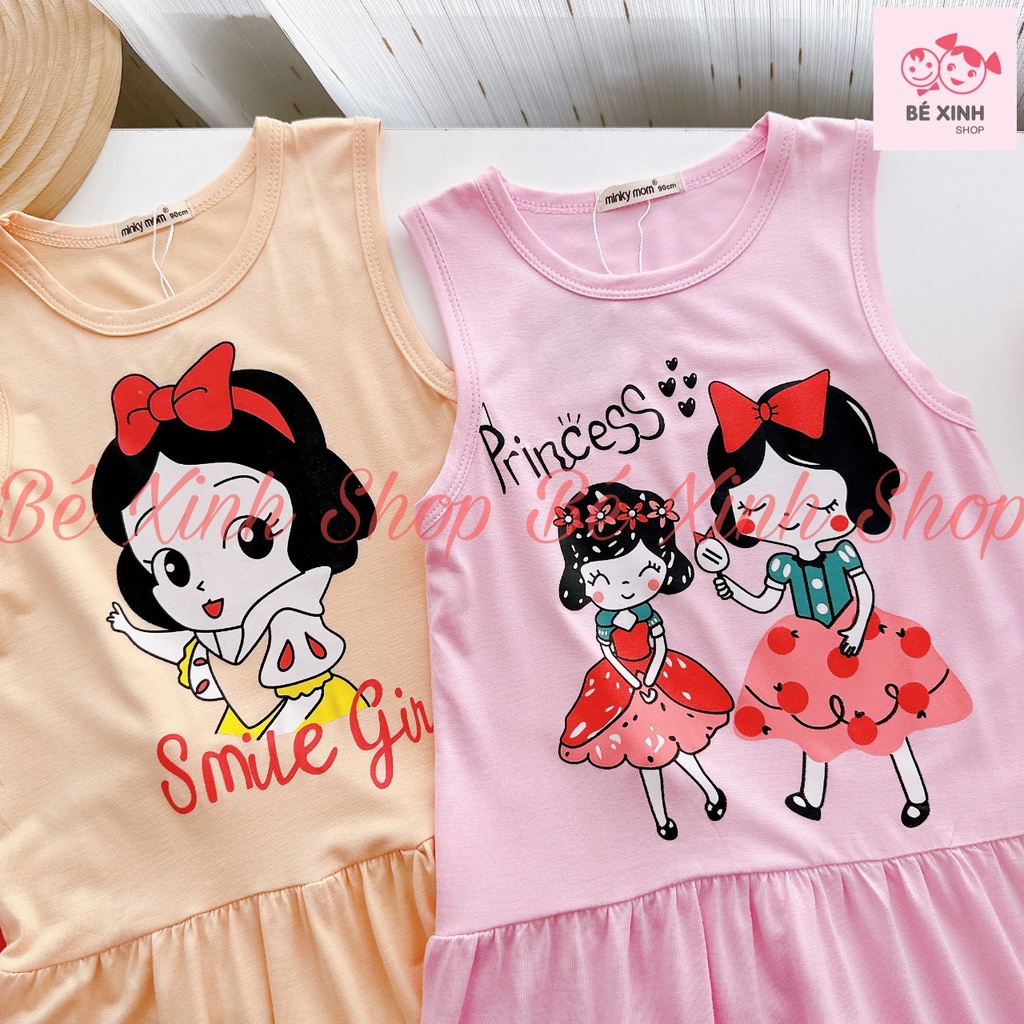 Váy Đầm Đuôi Cá Sát Nách Mùa Hè Cho Bé Gái Minky Mom  Váy Đầm Thun Lạnh Ba Lỗ Hè Cho Trẻ Em Bé Gái ĐẦM BA LỖ