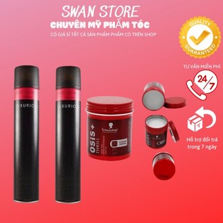 Gôm xịt tóc nam luxury + sáp vuốt tóc nam ósis swan store