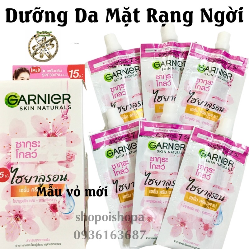 🌼 Kem Garnier 1 hộp 6 tuýp 7mL dưỡng da mặt trắng sáng Thái lan