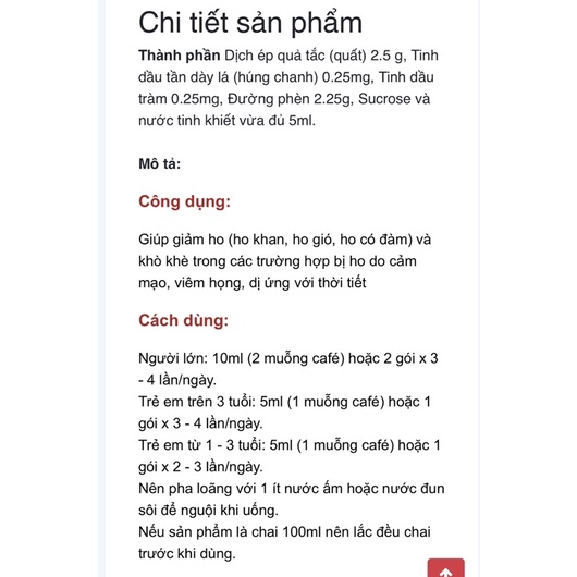 Codatux Sirup hộp 30 gói 5ml