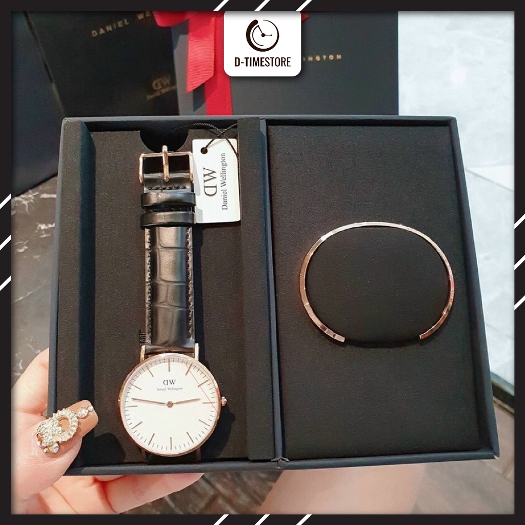 Đồng Hồ Nam Nữ DW Classic Dây Da & Vòng tay DW Cuff - DTime STORE