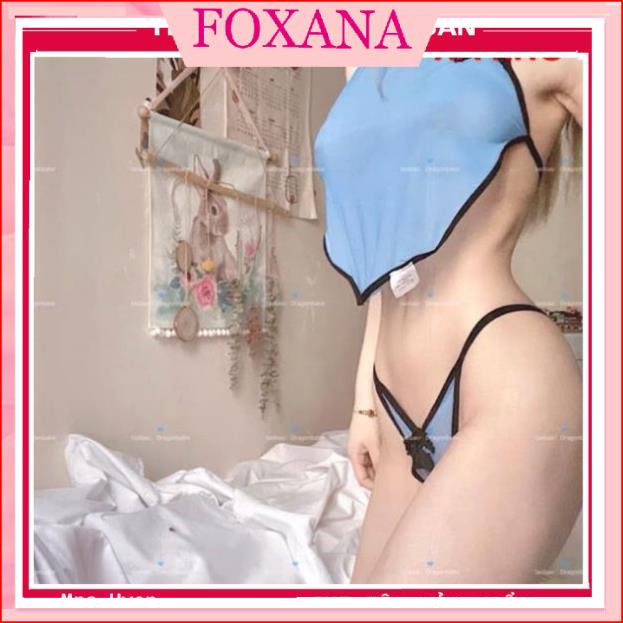Yếm ngủ nữ sexy không lối thoát Y408 - đỏ, xanh, trắng, nude yếm ngủ thôn nữ gợi cảm khuy lệch tặng kèm quần lót lọt khe