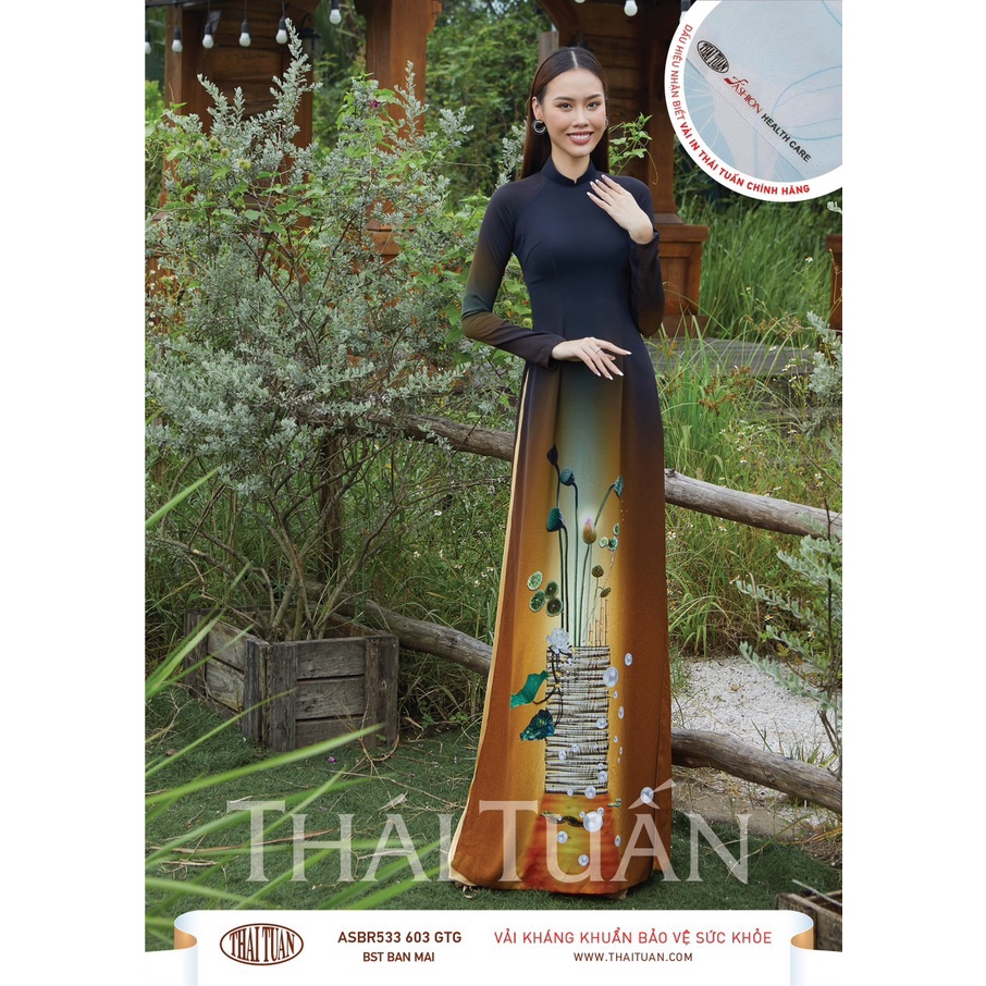 Vái áo dài thái tuấn thiết kế