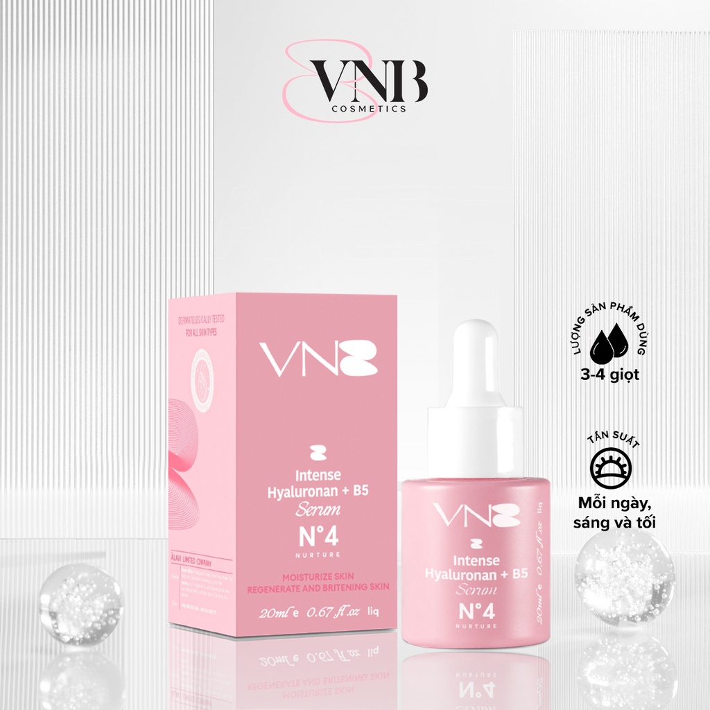 Serum HA cấp ấm mờ thâm căng bóng trắng hồng phục hồi da chuyên sâu vitamin B5 15ml B VNB SD0302