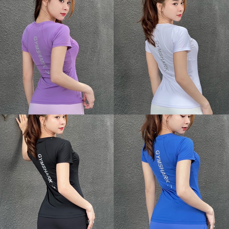 Áo Thể Thao Tập Gym Yoga Nữ GS Chất Thun Lạnh Mịn Mát Co Giãn Tốt