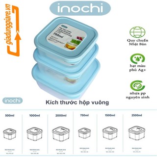 [6 size] Hộp Thực Phẩm INOCHI (Hộp Vuông) Nhựa nguyên sinh không mùi quay đồ ăn nhanh trong lò vi sóng - giadunggiare.vn