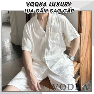Bộ đồ ngủ nam pijama nam ngắn mùa hè chất lụa mềm mại, thoáng mát LV05 - Vodka Luxury