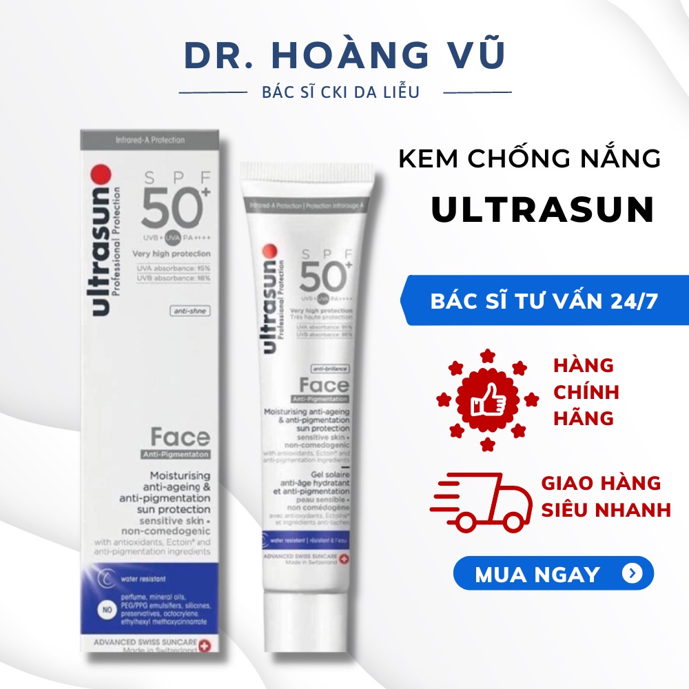 Kem Chống Nắng Ultrasun Face Anti Age &amp; Anti-Pigmentation SPF 50+ PA++++ Chống Lão Hóa 40ml - Dr. Hoàng Vũ