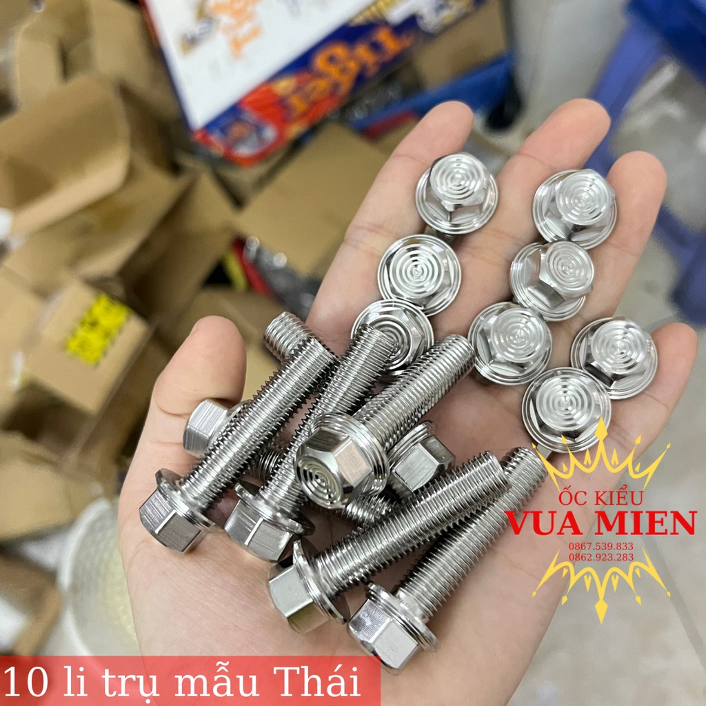 Ốc 10li trụ Inox 304 mẫu M3 và mẫu thái
