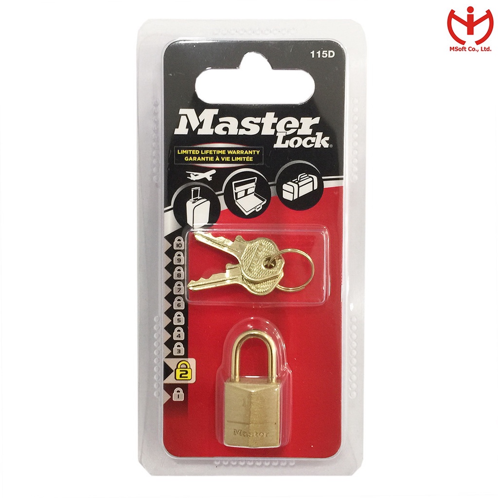 Khóa Vali Master Lock 115 EURD thân đồng 15mm - MSOFT