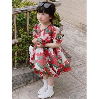 Váy Hoa bồng vải tơ lụa cao cấp- hàng thiết kế đẹp , vải mềm mát