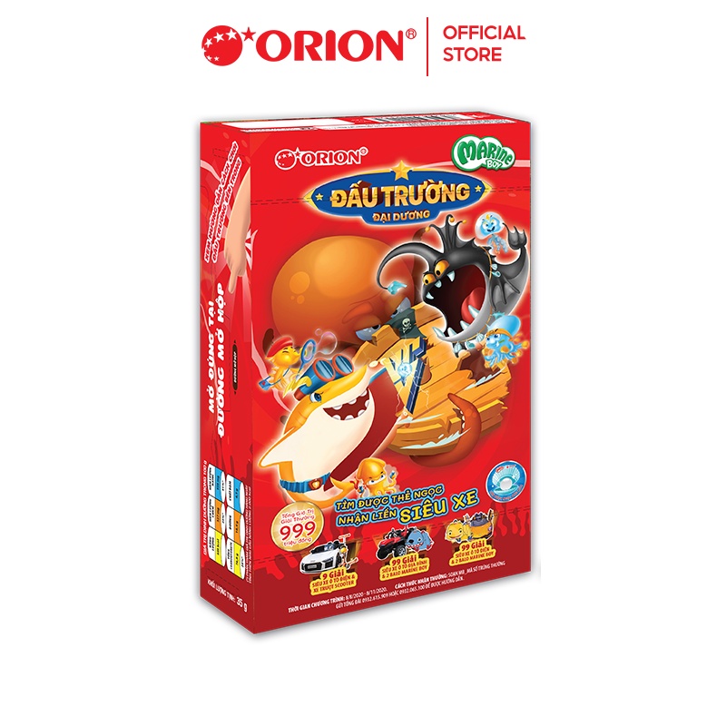 Bánh Cá Marine Boy Orion vị Tôm Nướng Môi Đỏ 35g/hộp