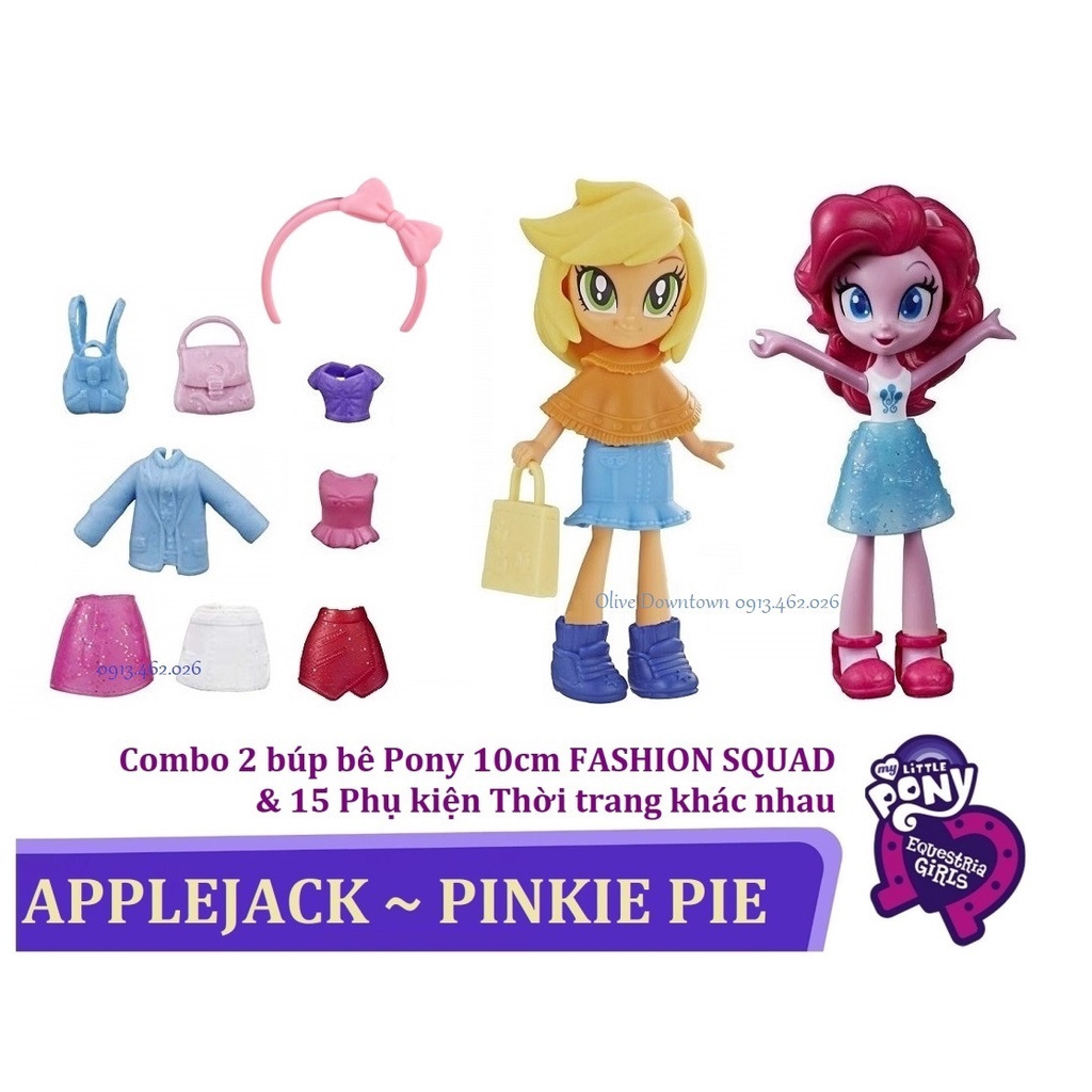 👑 Bộ 2 búp bê Pony 10cm & 15 Phụ kiện Thời trang khác nhau - MY LITTLE PONY dòng Fashion Squad