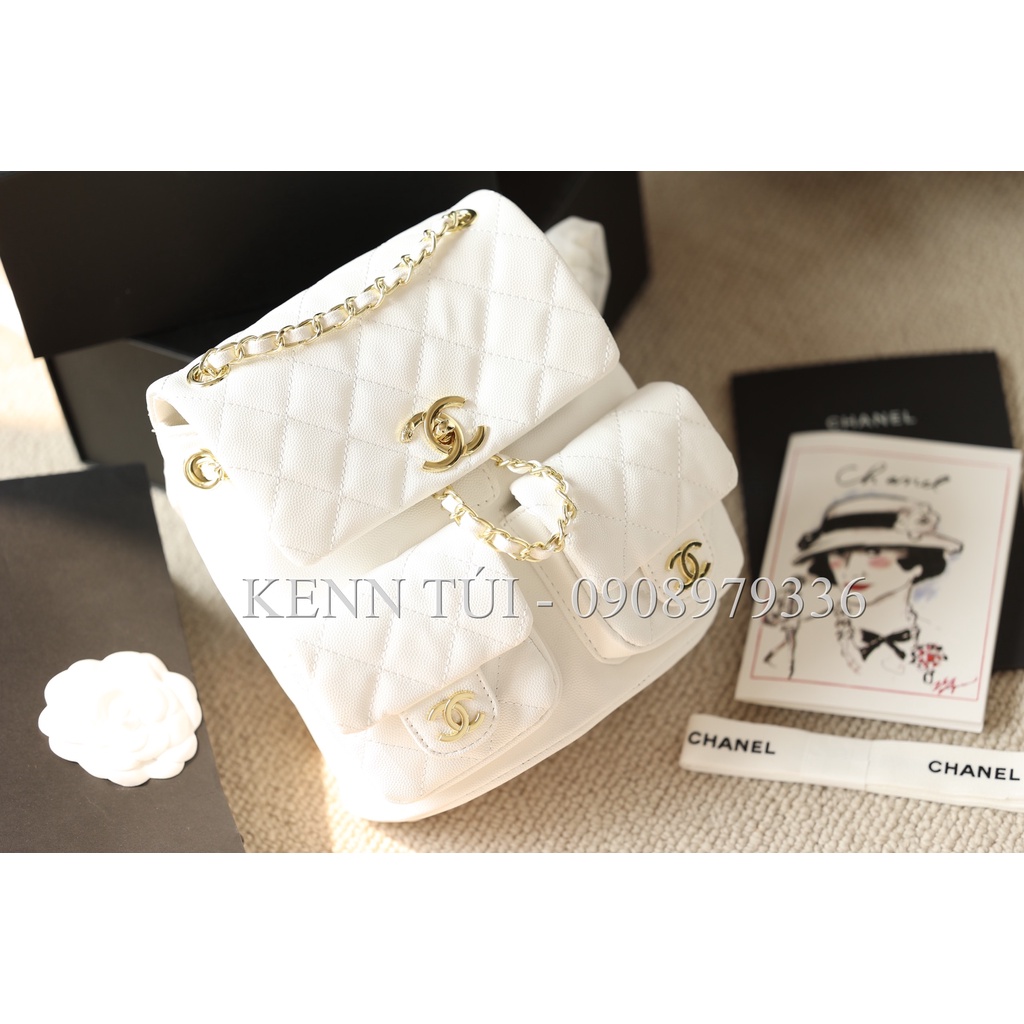 Balo Cha.nel mini da thật bản 2023 màu đen màu trắng màu hồng hàng fullbox