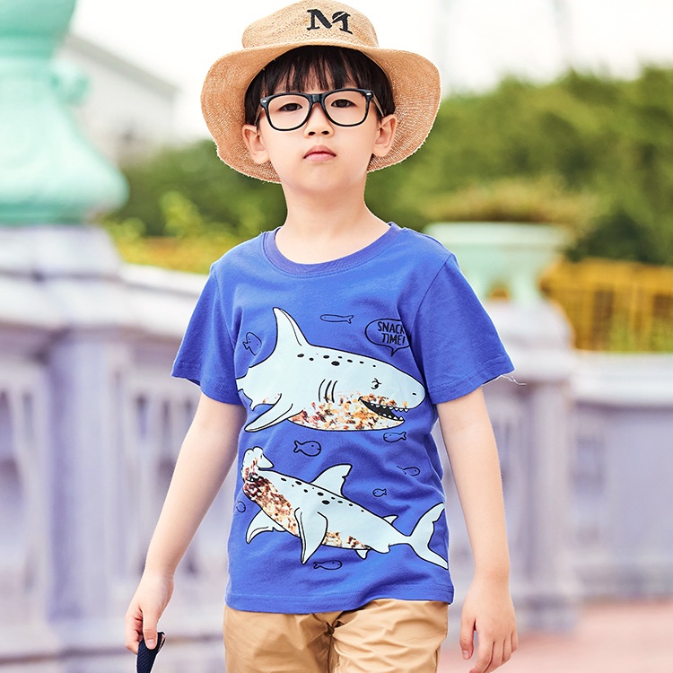 Áo Thun Tay Ngắn In Họa Tiết Hoạt Hình Dễ Thương Thời Trang Mùa Hè 2023 Cho Bé Trai