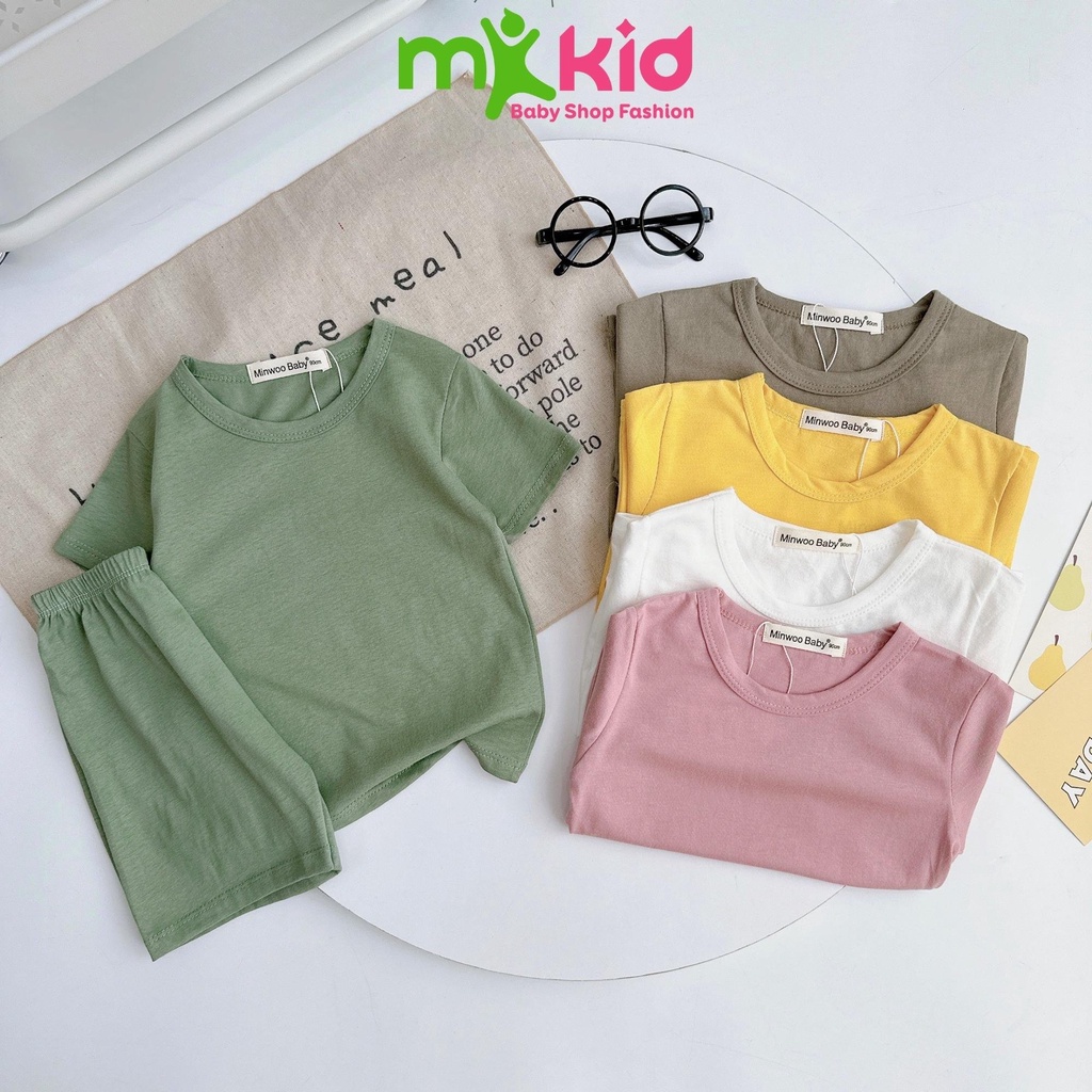 Bộ Cộc Tay Cho Bé Trai Bé Gái 8-24kg, Bộ cộc trơn chất cotton  Mềm Mát Cho Bé Thoải Mái Vui Chơi