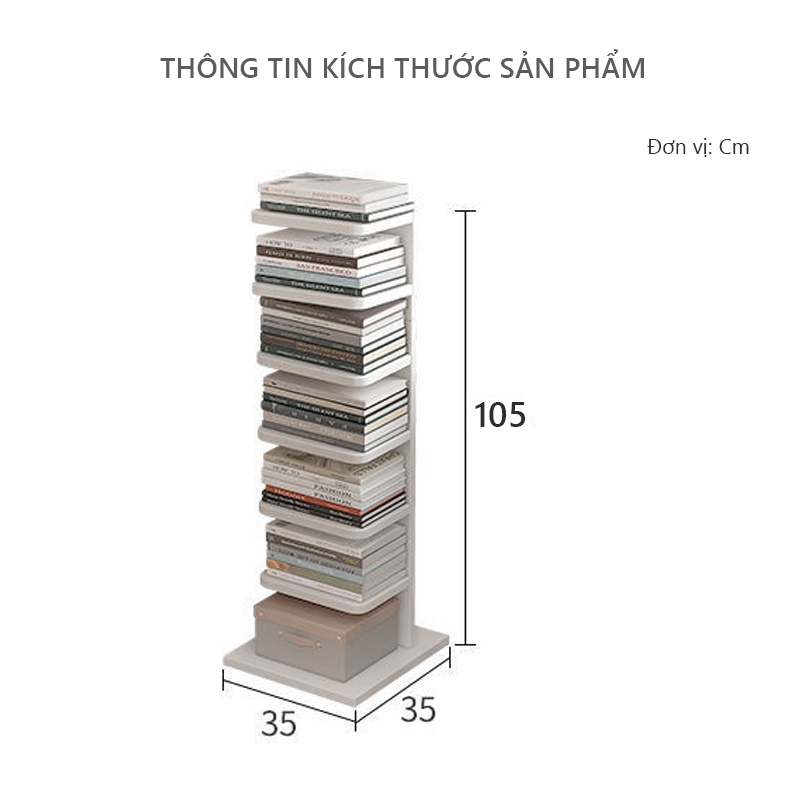 Kệ sách 6 tầng hình cây gỗ MDF phủ melamin thương hiệu IGA - GA10