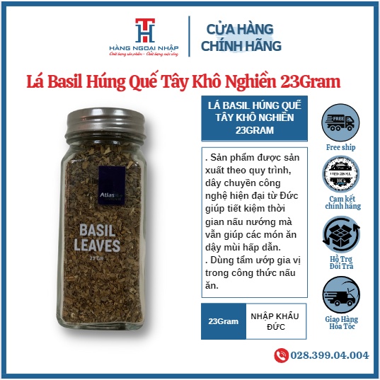 Lá Basil - Húng Quế Tây Khô Nghiền Nhập Khẩu Đức 23Gram / Hũ [Date 2 Năm]