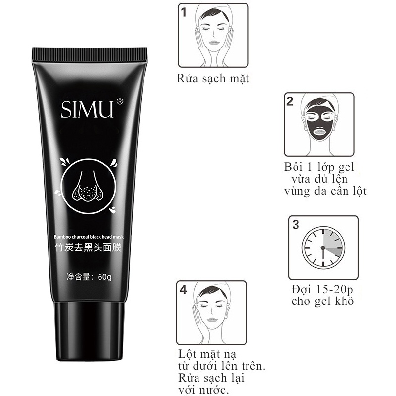 Mặt nạ mụn đầu đen, gel mụn đầu đen, mặt nạ làm sạch, làm săn chắc da, làm trắng da