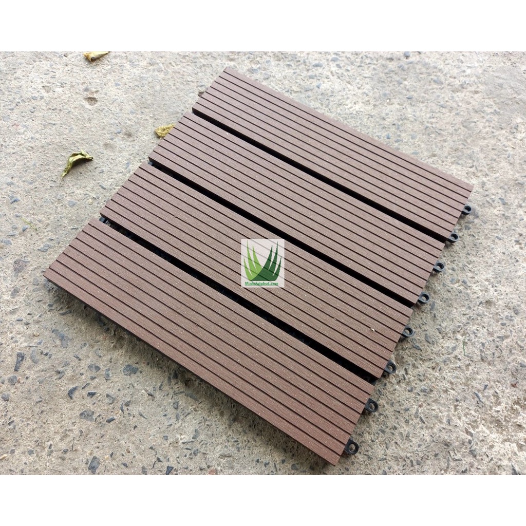 Combo 6 vỉ sàn gỗ nhựa composite trang trí ban công, sân vườn, nhà tắm, kit 30x30cm