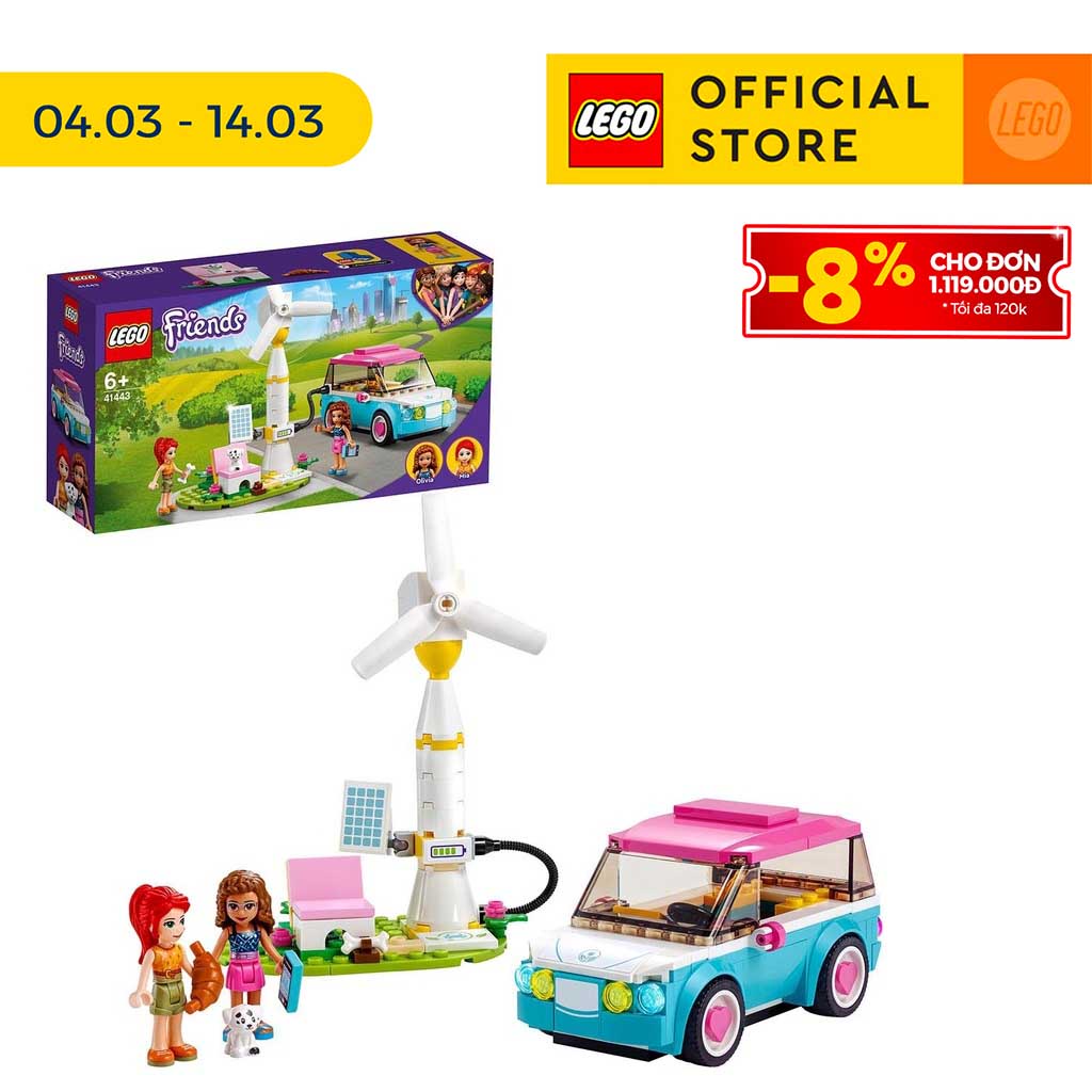 LEGO FRIENDS 41443 Ô Tô Điện Sành Điệu Của Olivia ( 183 Chi tiết) Đồ chơi lắp ráp cho bé gái