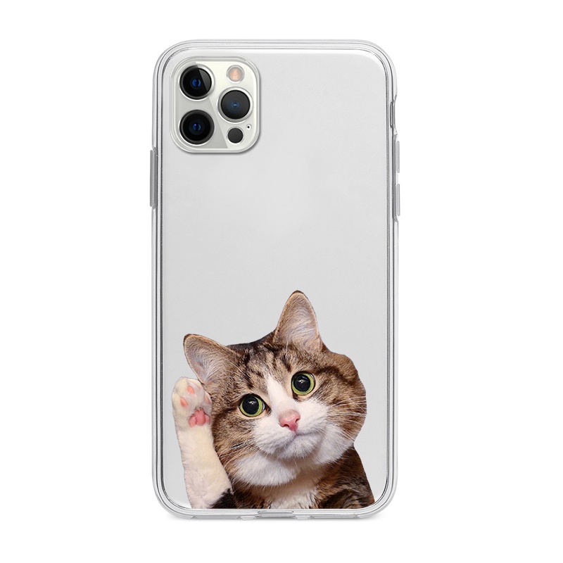 Ốp Điện Thoại Tpu Dẻo In Hình mèo vẫy tay đáng yêu Cho iphone 14 pro 14 promax 11 12 13 / 6 / 7 / 8plus / X u510