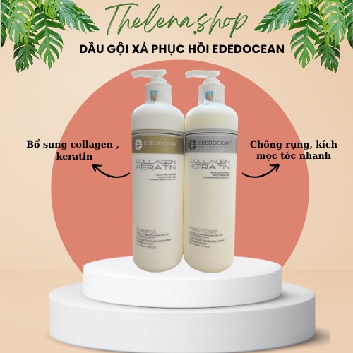 Dầu Gội Keratin EDECEAN Kích Thích Mọc Tóc Kiềm Dầu Phục Hồi Tóc Hương Nước Hoa 1000ml*2 Chính Hãng Thelenashop