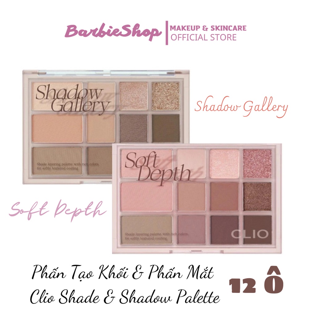 Bảng Phấn Mắt 12 Ô Clio Shade & Shadow Palette [01 - 02]
