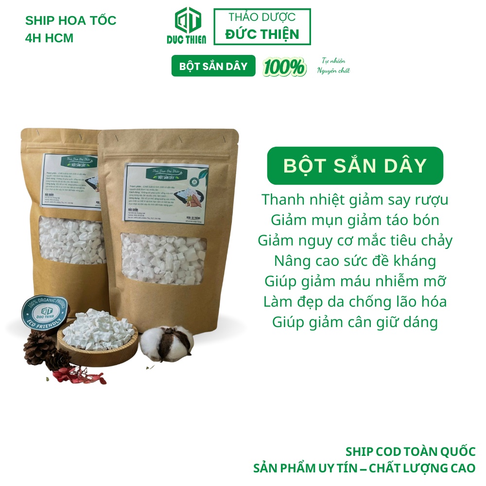 250g, 500g Bột Sắn Dây Loại 1 Đức Thiện (Khô, Sạch, Thơm) - Thanh Nhiệt, Giải Độc, Đẹp Da, Giảm Cân, Chống Lão Hóa