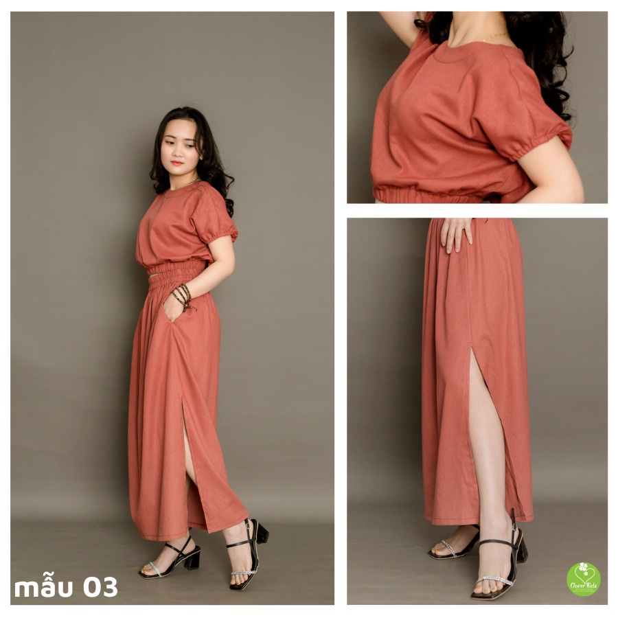 Sét đầm Linen thiết kế mẫu 3