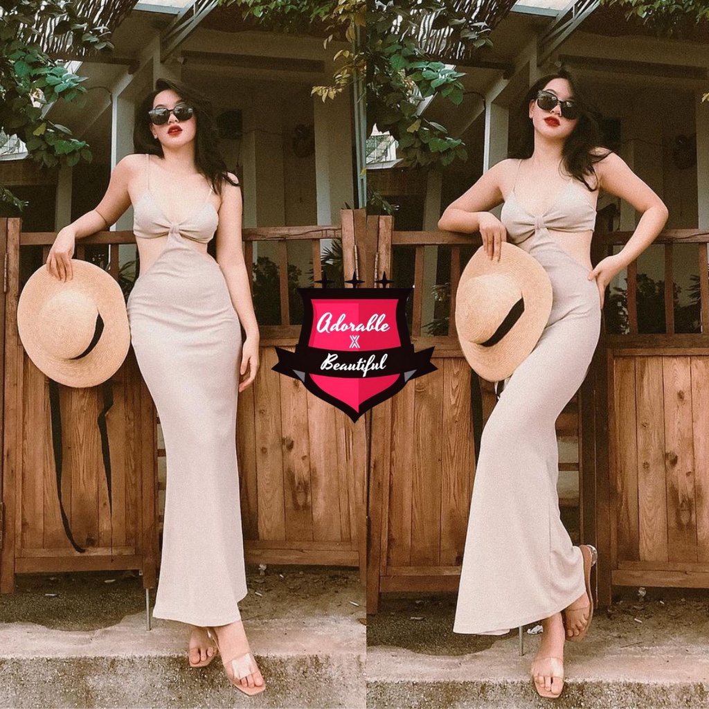 Đầm Body Hai Dây Maxi Cut Out Eo Độc Lạ Phong Cách Sexy Quyến Rũ