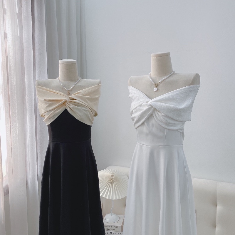 Váy trễ vai dự tiệc sang chảnh