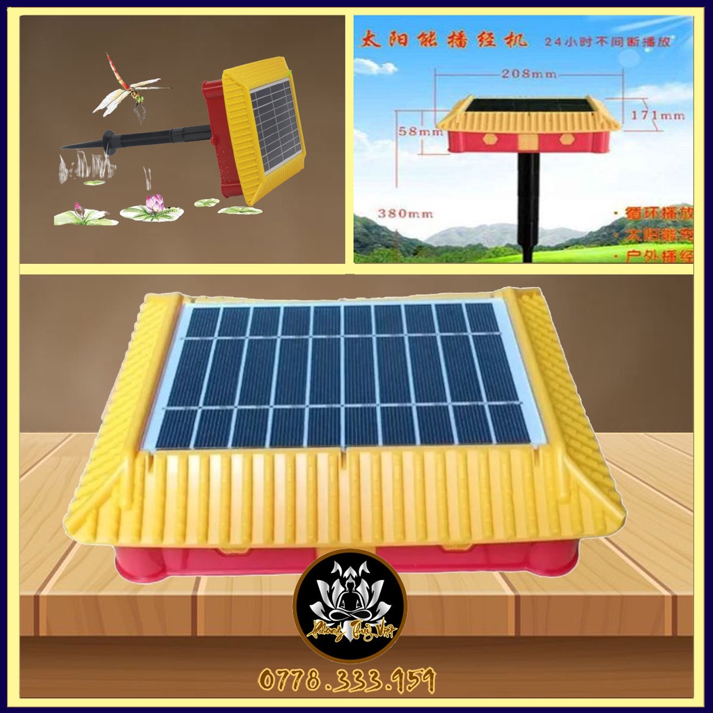 Hàng xịn - máy cực bền - Đài niệm phật năng lượng mặt trời mái chùa cao cấp , siêu bền Máy niệm phật hình mái nhà