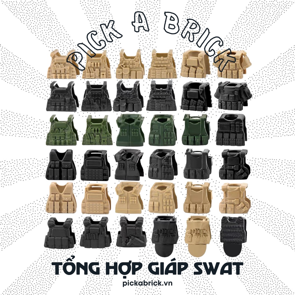 Phụ kiện Áo Giáp lính lego SWAT Army - Đồ chơi lắp ráp nonlego phụ kiện nhân vật Minifigures MOC lính đặc nhiệm quân đội