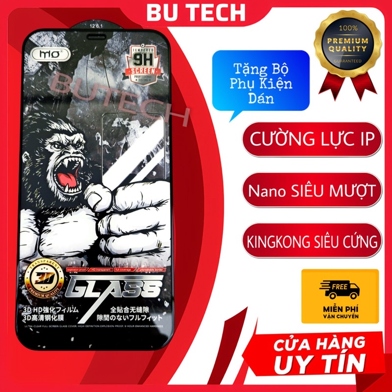 Kính Cường Lực Kingkong Phiên Bản Cải Tiến Chính Hãng Full Màn Cực Mượt Cực Êm 7 8Plus X Xs Xsmax 11 12 13 14ProMax