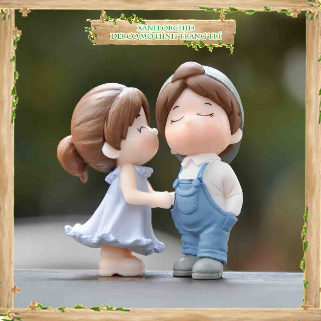 Mô Hình Tiểu Cảnh "Cặp Đôi Kute Mini" Trang Trí Sen Đá, Sân Vườn/ Chậu Cây, DYI, Terrarium