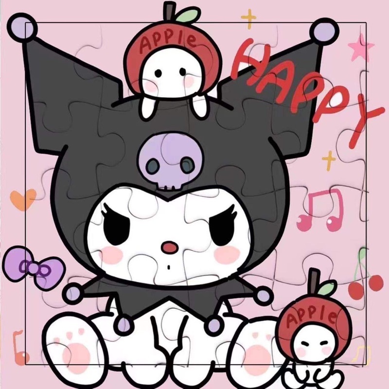 Tranh Ghép Hình Cute 15x15  Mẫu Gấu Dâu, Hellokitty, Kuromi, Cinnamoroll Cho Bé