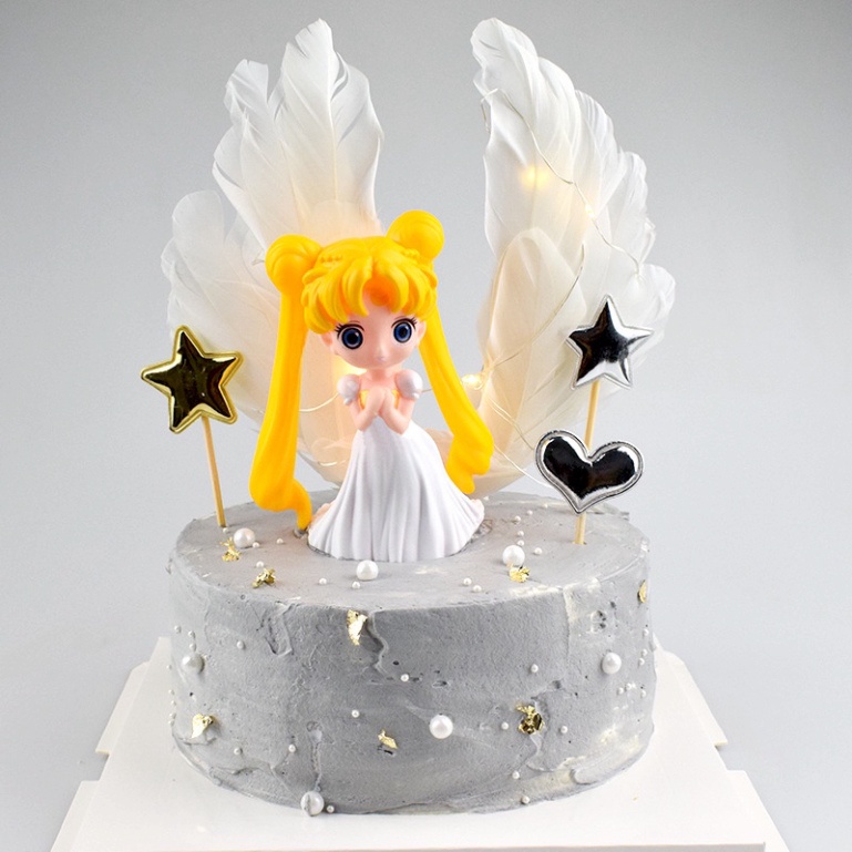 Phụ kiện trang trí bánh sinh nhật [FREESHIP❤️] thủy thủ mặt trăng nhựa đặc