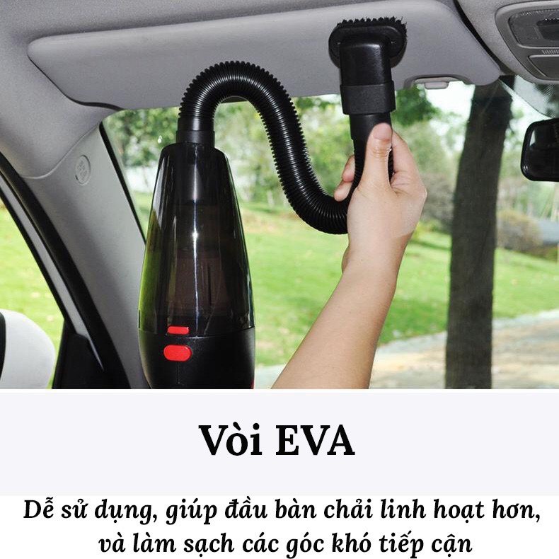 Máy hút bụi xe hơi - Máy hút bụi mini - Loại cắm tẩu 12V - Công suất 120W - Tặng kèm 5 phụ kiện MIFFA