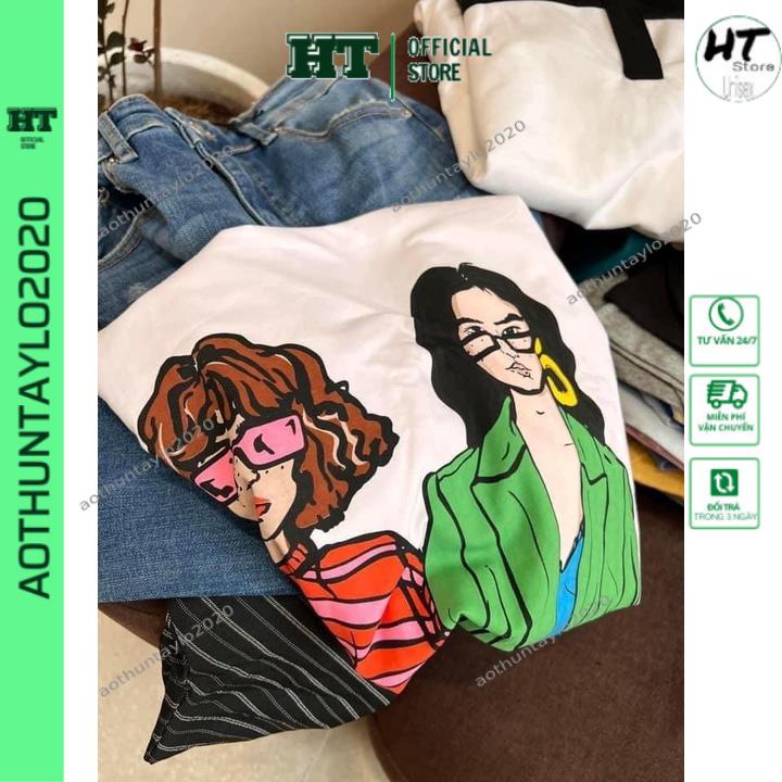 Áo thun nữ áo phông cộc tay cô gái bạn thân hot trend 2022 from rộng dấu quần chất cotton mềm đẹp thấm hút