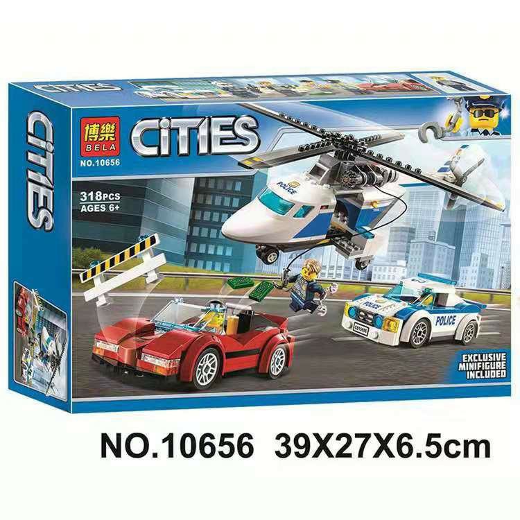 Lắp ráp Cities 10656 - Xếp hình Cuộc truy đuổi của cảnh sát bắt cướp 318 chi tiết