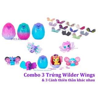 Wilder Wings 🎉 Set 3 Trứng Hatchimals & 3 Cánh thiên thần Mùa 9 mẫu Ngẫu nhiên Khác nhau - Đồ chơi Hatchimals VNXK